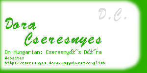 dora cseresnyes business card